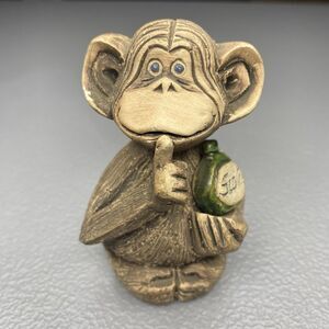 Artesania Rinconada Chimp w/ Scotch Bottle Handcrafted Monkey Figurine